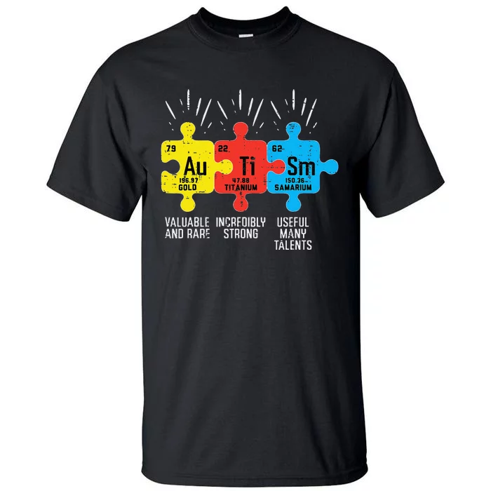 Autism Elements Periodic Table Awareness ASD Women Tall T-Shirt