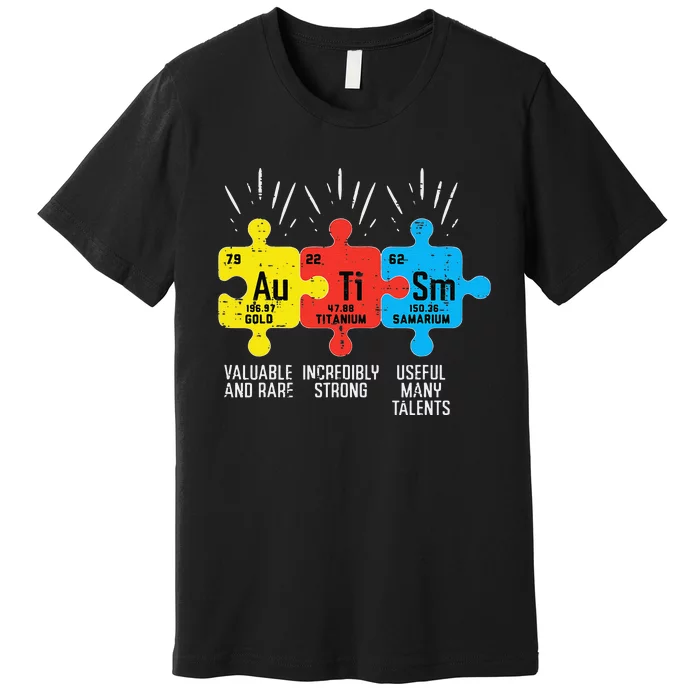 Autism Elements Periodic Table Awareness ASD Women Premium T-Shirt