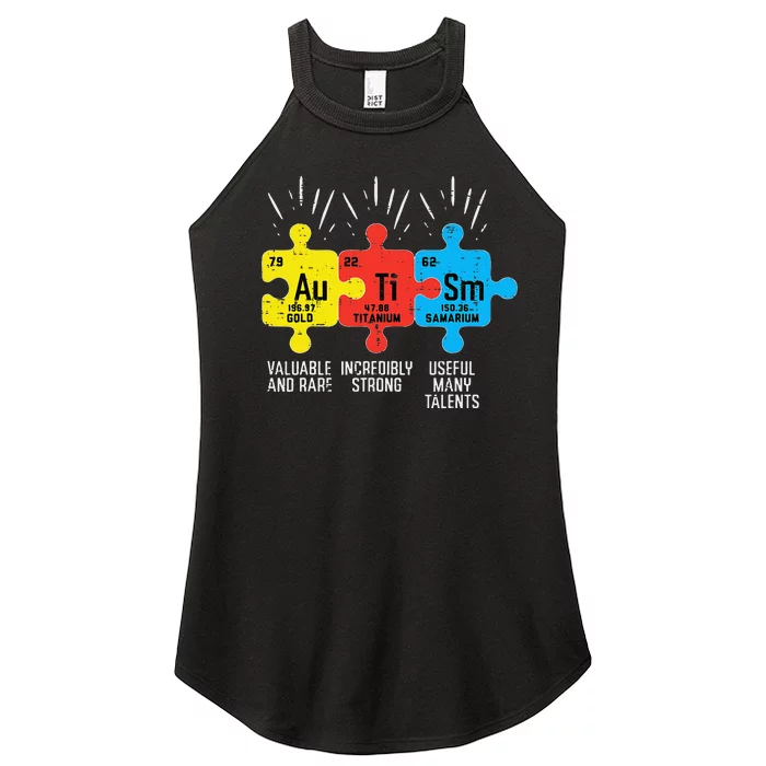 Autism Elements Periodic Table Awareness ASD Women Women’s Perfect Tri Rocker Tank