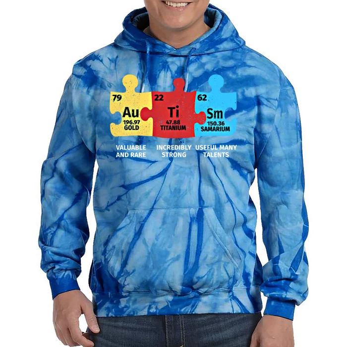 Autism Elets Periodic Table Asd Awareness Aspergers Gift Tie Dye Hoodie