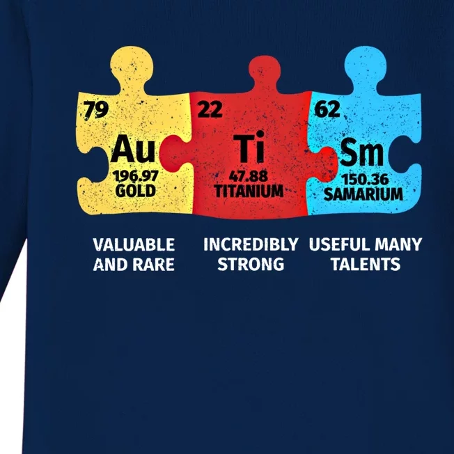 Autism Elets Periodic Table Asd Awareness Aspergers Gift Baby Long Sleeve Bodysuit