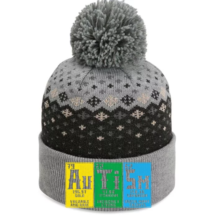 Autism Elets Periodic Table Asd Awareness Support Gift The Baniff Cuffed Pom Beanie