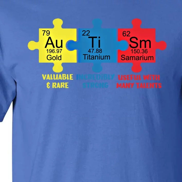 Autism Elets Periodic Table Awareness Asd Gift Tall T-Shirt