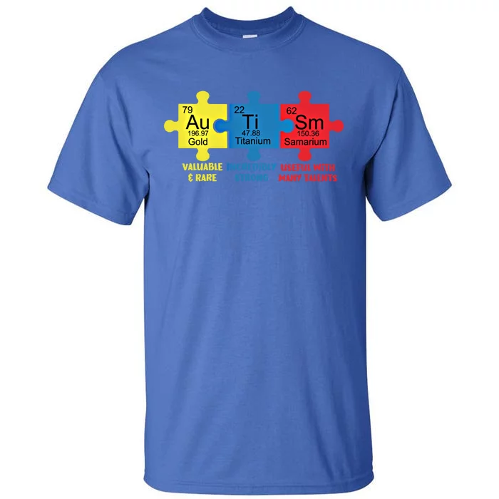 Autism Elets Periodic Table Awareness Asd Gift Tall T-Shirt