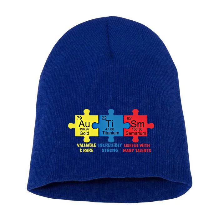 Autism Elets Periodic Table Awareness Asd Gift Short Acrylic Beanie