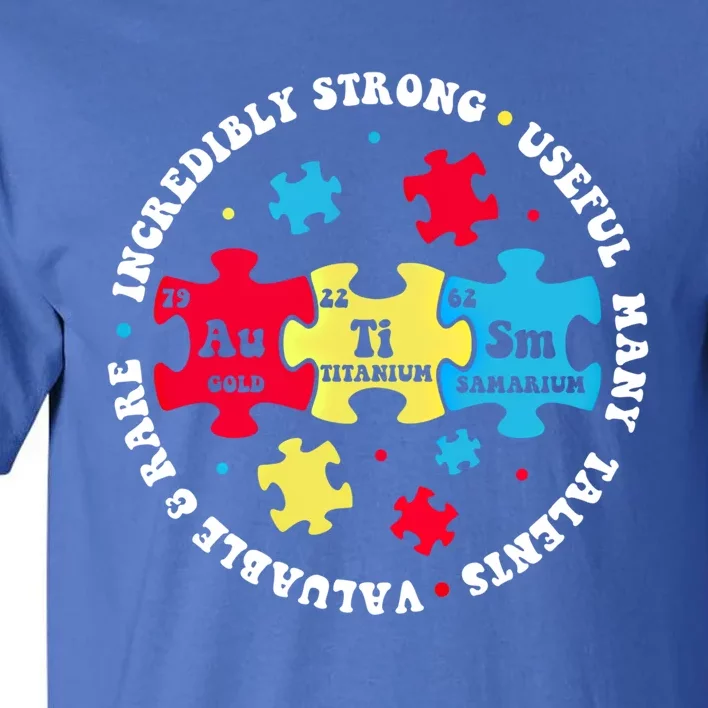 Autism Elets Periodic Table Awareness Asd Gift Tall T-Shirt