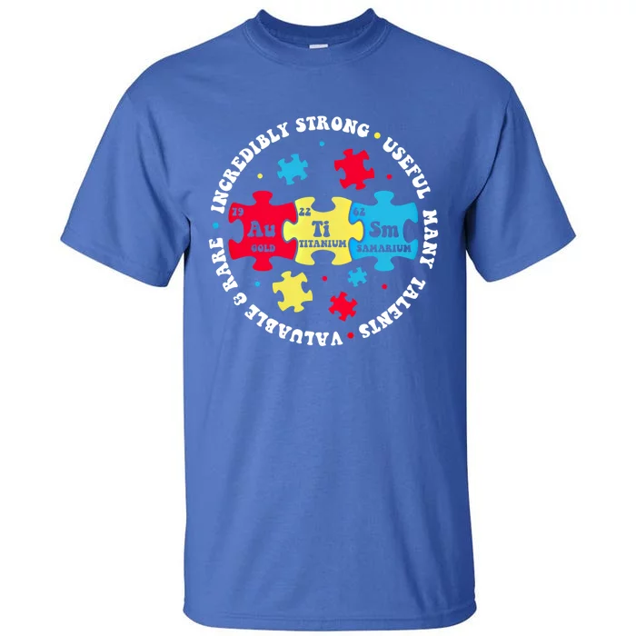 Autism Elets Periodic Table Awareness Asd Gift Tall T-Shirt