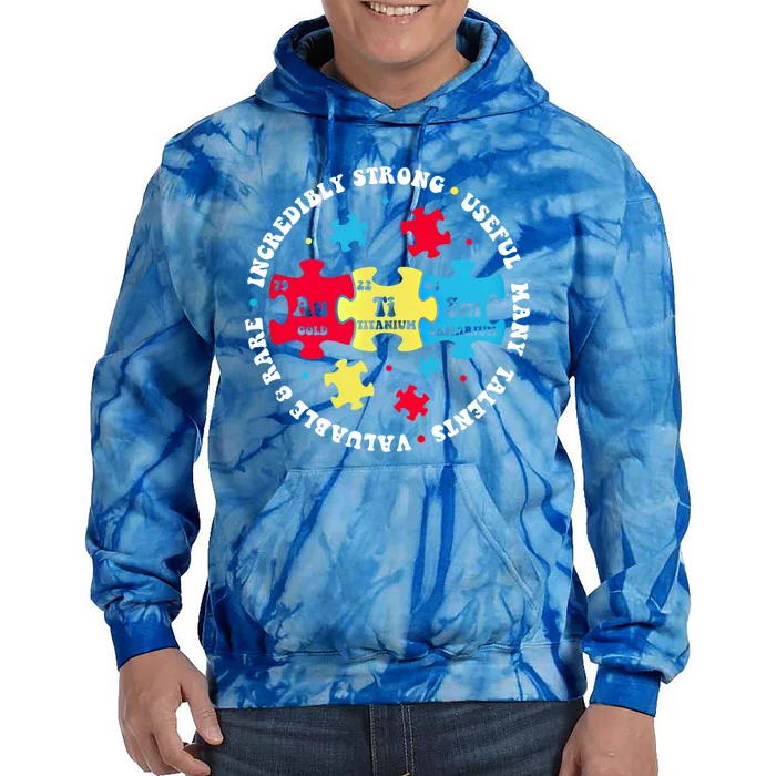 Autism Elets Periodic Table Awareness Asd Gift Tie Dye Hoodie