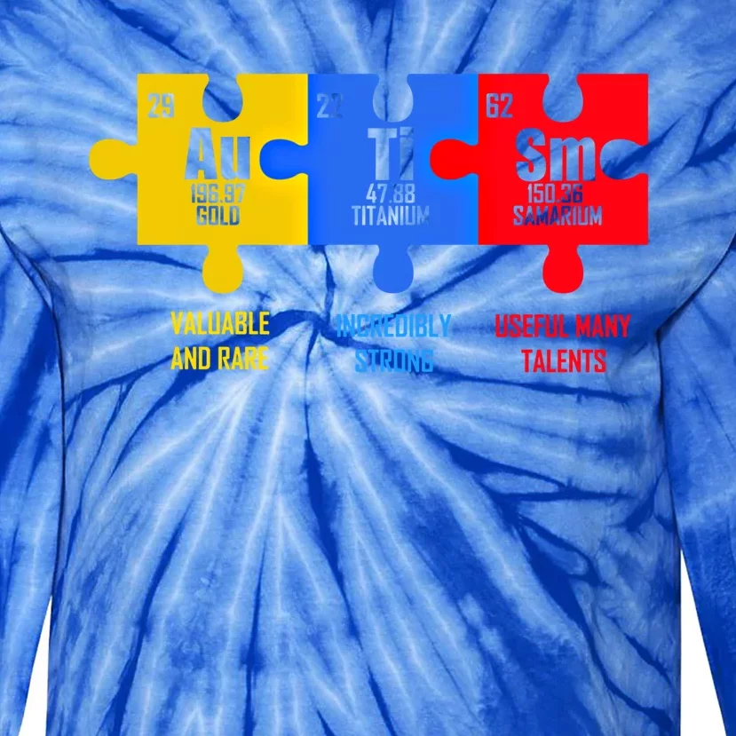 Autism Elets Periodic Table For Chemistry Teacher Cool Gift Tie-Dye Long Sleeve Shirt