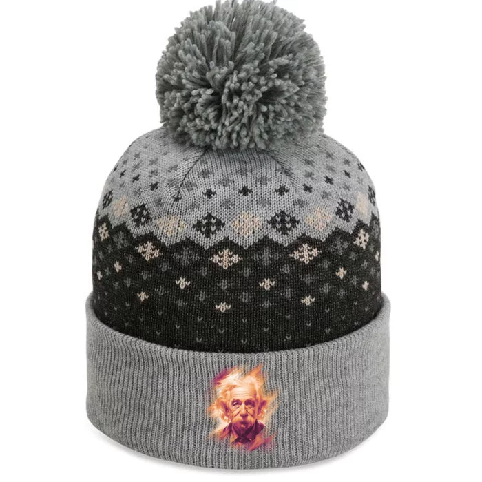 Albert Einstein Portrait The Baniff Cuffed Pom Beanie