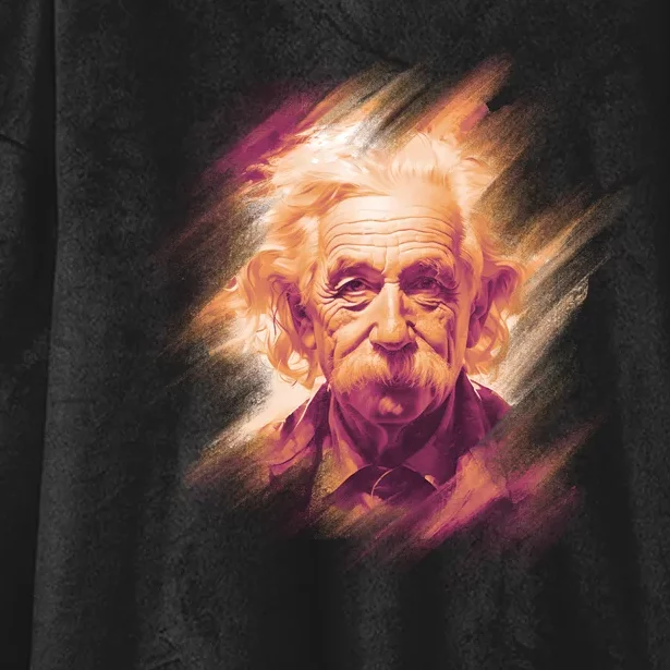 Albert Einstein Portrait Hooded Wearable Blanket