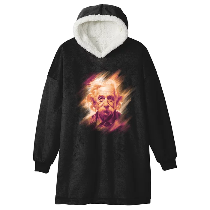 Albert Einstein Portrait Hooded Wearable Blanket