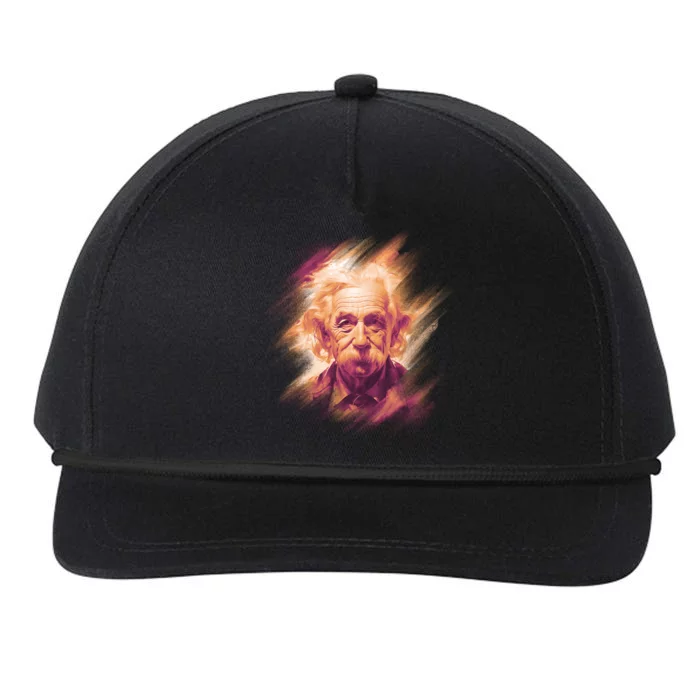 Albert Einstein Portrait Snapback Five-Panel Rope Hat