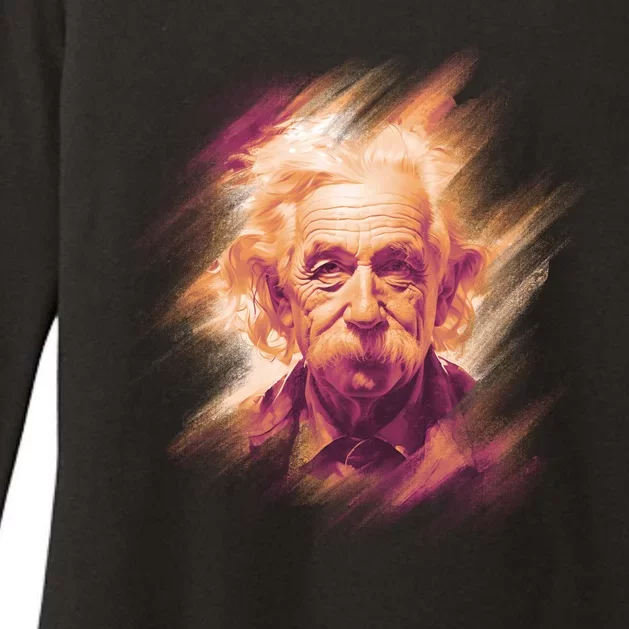 Albert Einstein Portrait Womens CVC Long Sleeve Shirt