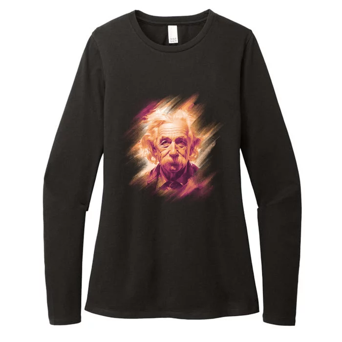 Albert Einstein Portrait Womens CVC Long Sleeve Shirt