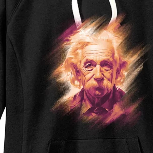 Albert Einstein Portrait Women's Fleece Hoodie