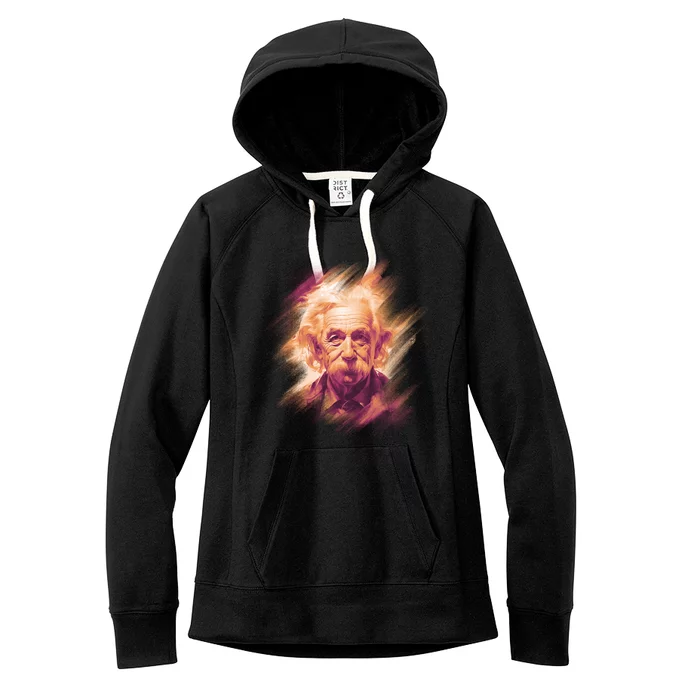 Albert Einstein Portrait Women's Fleece Hoodie