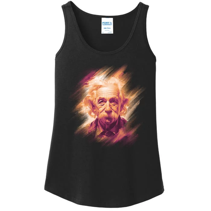 Albert Einstein Portrait Ladies Essential Tank