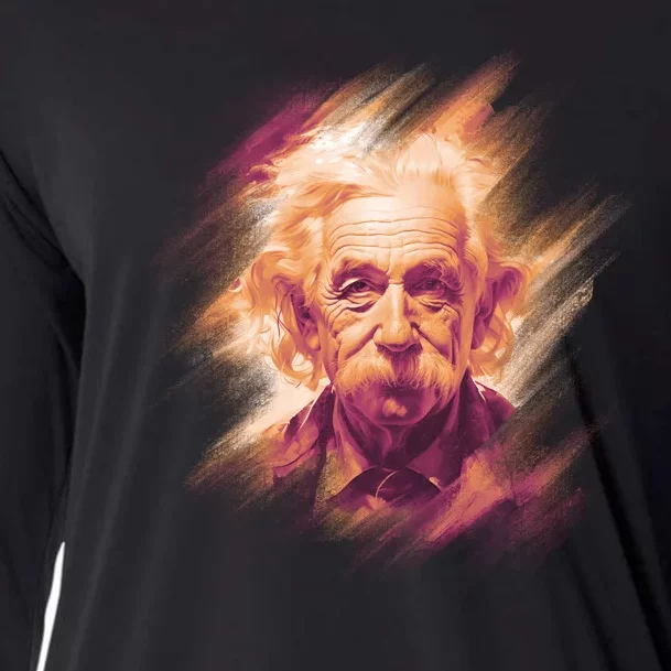 Albert Einstein Portrait Cooling Performance Long Sleeve Crew