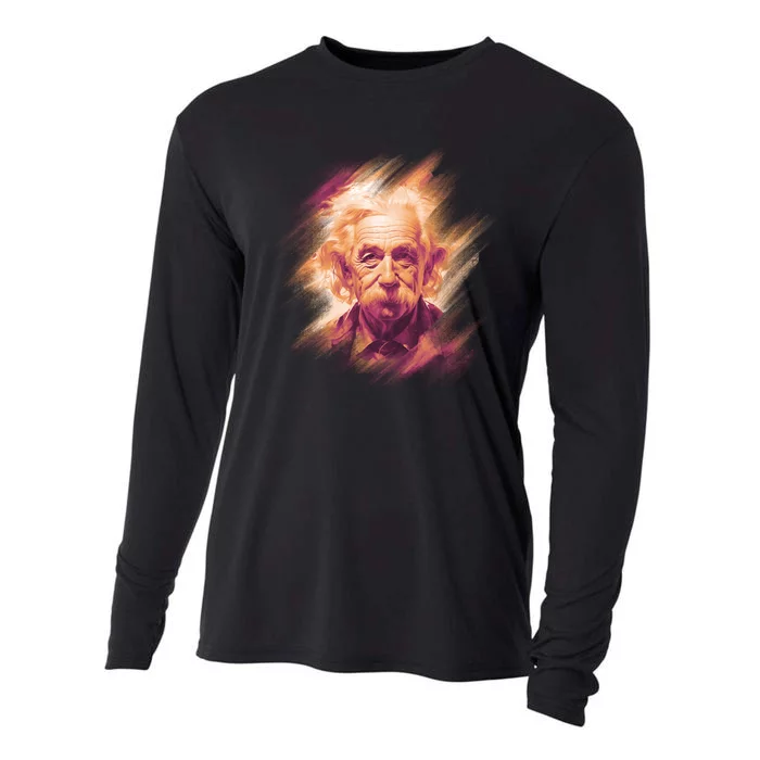 Albert Einstein Portrait Cooling Performance Long Sleeve Crew