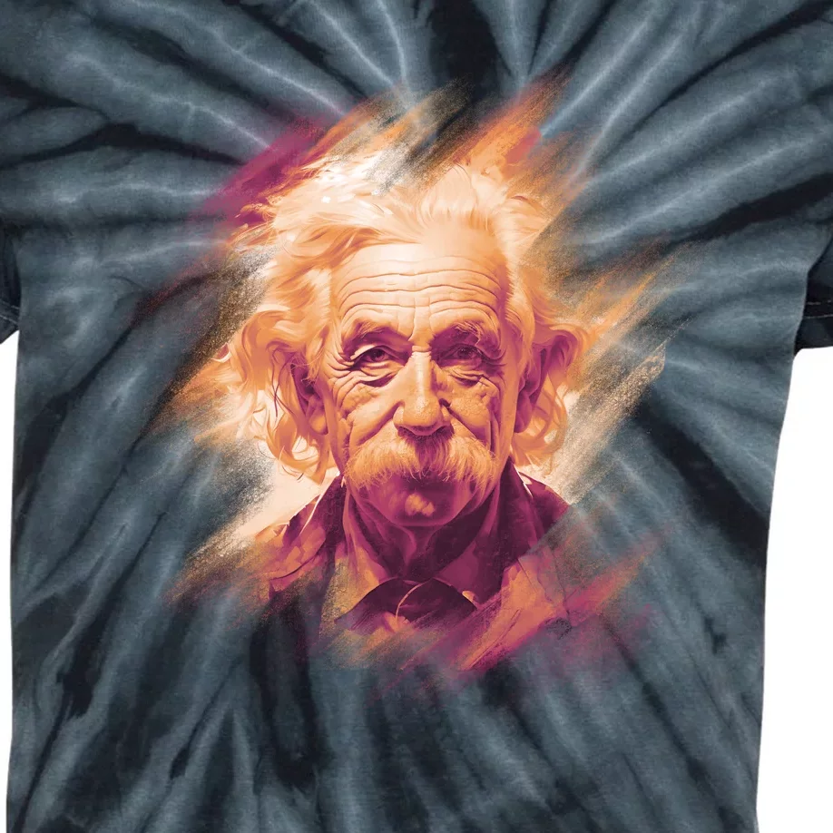 Albert Einstein Portrait Kids Tie-Dye T-Shirt