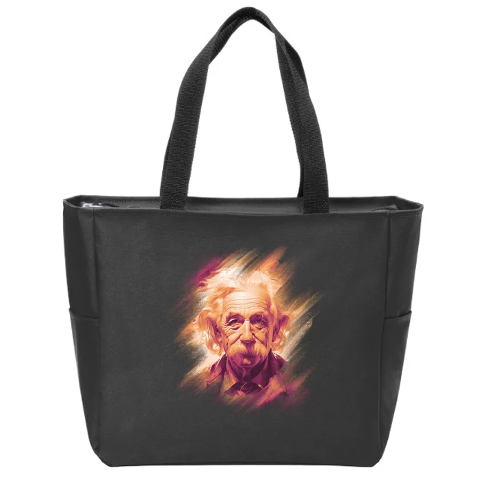 Albert Einstein Portrait Zip Tote Bag