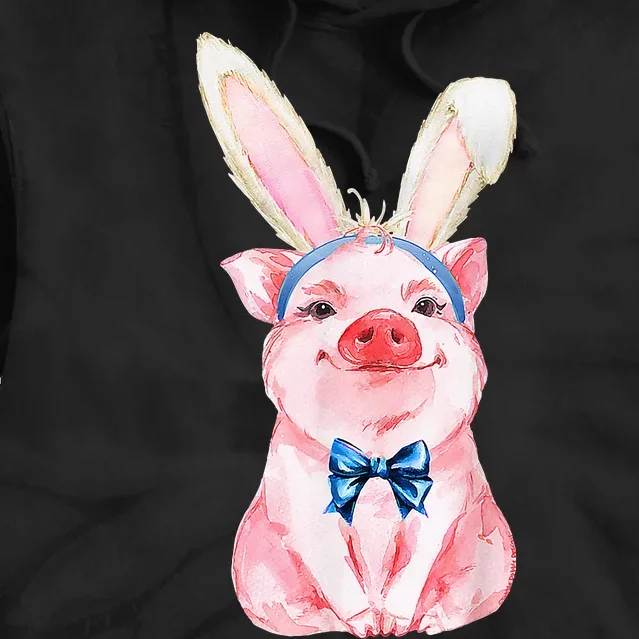 Adorable Easter Pig With Easter Bunny rabbit egg Tie Dye Hoodie