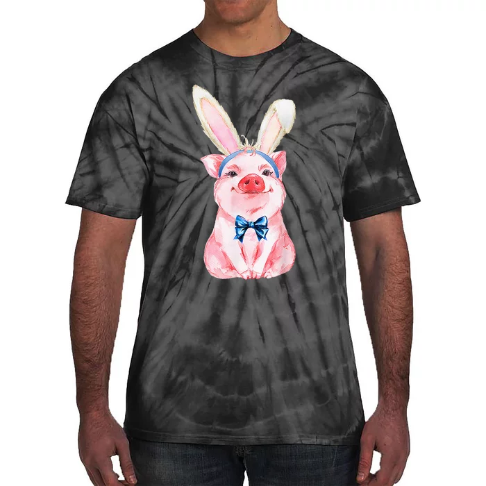 Adorable Easter Pig With Easter Bunny rabbit egg Tie-Dye T-Shirt