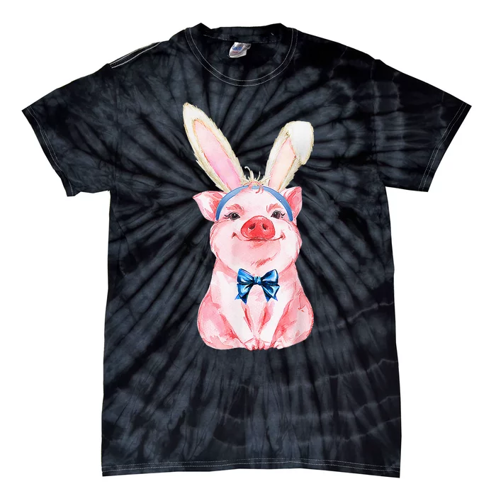 Adorable Easter Pig With Easter Bunny rabbit egg Tie-Dye T-Shirt