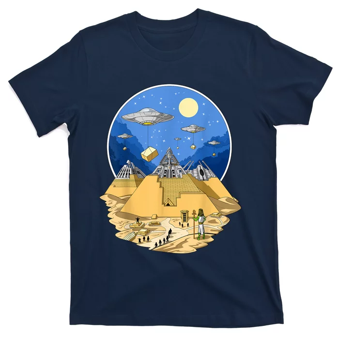 Ancient Egyptian Pyramids Aliens Space UFO Science Fiction T-Shirt