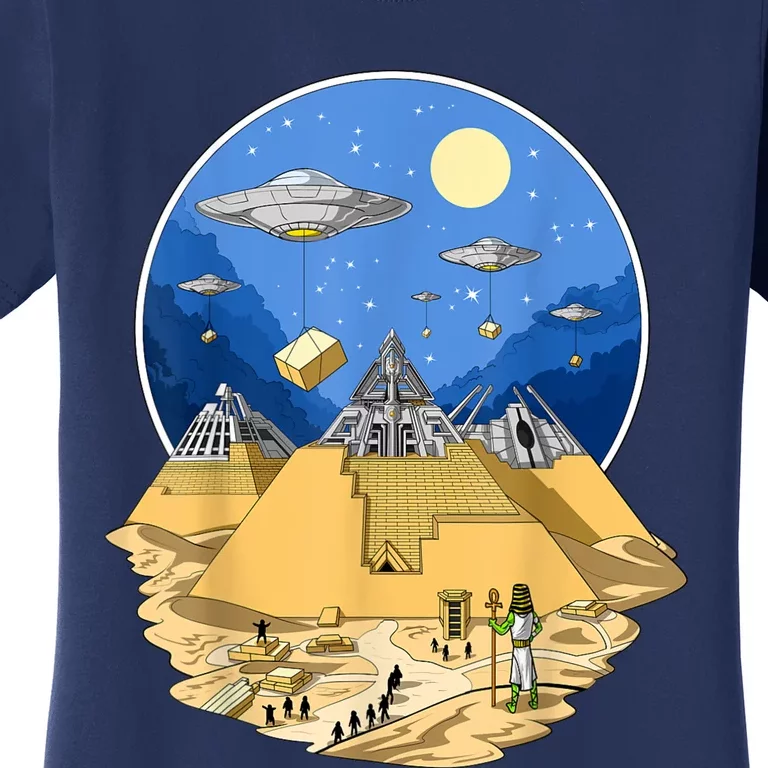 Ancient Egyptian Pyramids Aliens Space UFO Science Fiction Women's T-Shirt