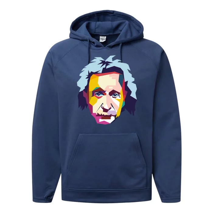 Albert Einstein Pop Art Performance Fleece Hoodie