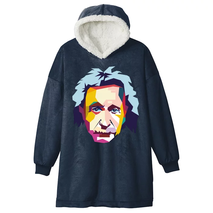 Albert Einstein Pop Art Hooded Wearable Blanket