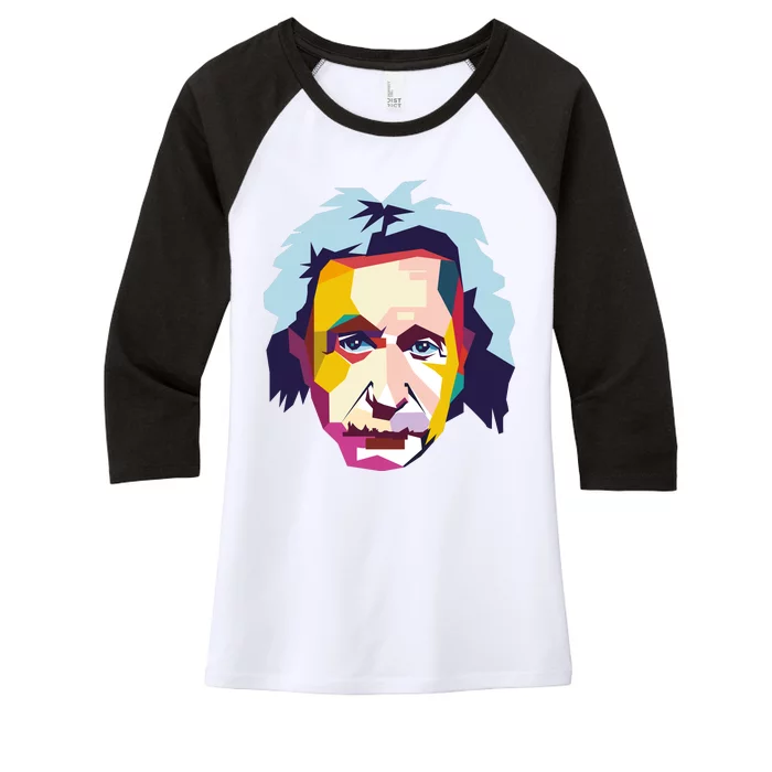 Albert Einstein Pop Art Women's Tri-Blend 3/4-Sleeve Raglan Shirt