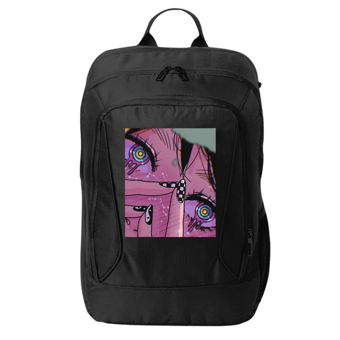 Anime Eyes Pastel Kawaii Girl Aesthetic Japanese Otaku City Backpack