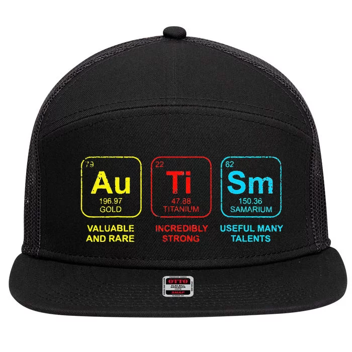 Autism Elements Periodic Table Awareness ASD 7 Panel Mesh Trucker Snapback Hat