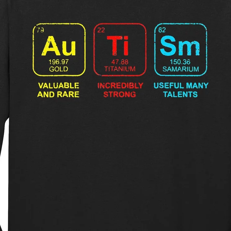 Autism Elements Periodic Table Awareness ASD Tall Long Sleeve T-Shirt