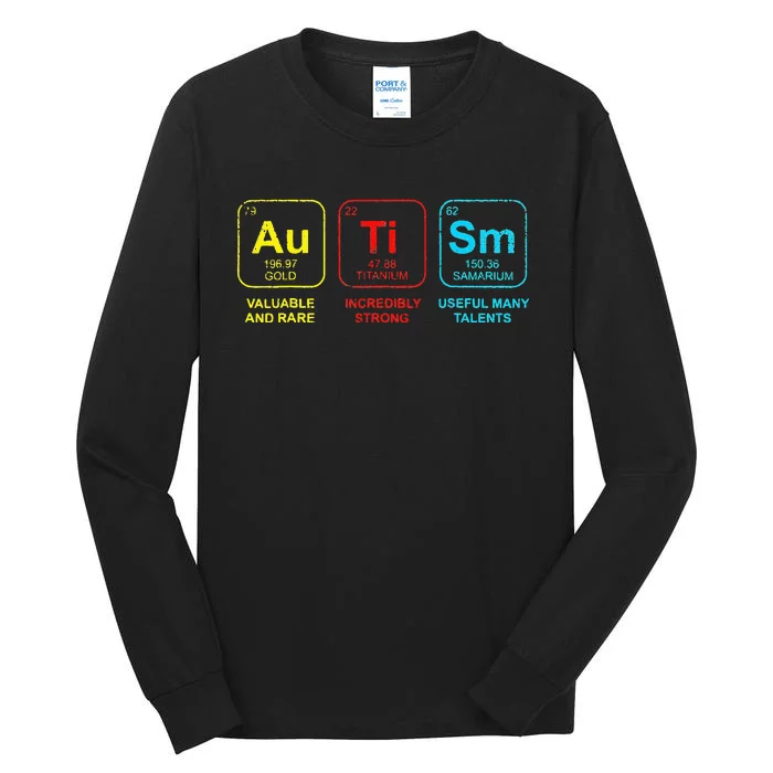 Autism Elements Periodic Table Awareness ASD Tall Long Sleeve T-Shirt