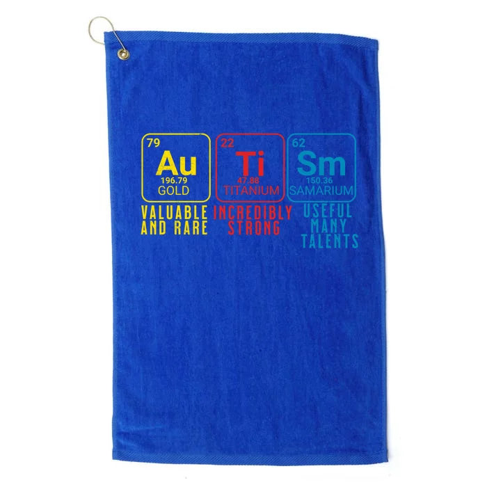 Autism Elets Periodic Table Autistic Autism Awareness Gift Platinum Collection Golf Towel