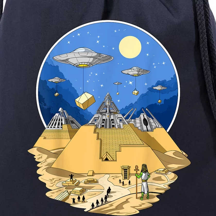 Ancient Egyptian Pyramids Aliens Space UFO Science Fiction Drawstring Bag