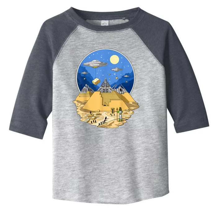 Ancient Egyptian Pyramids Aliens Space UFO Science Fiction Toddler Fine Jersey T-Shirt