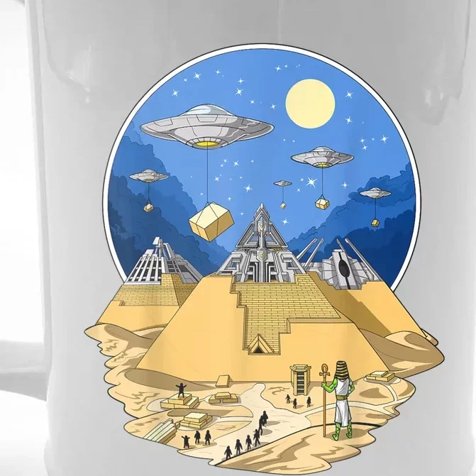 Ancient Egyptian Pyramids Aliens Space UFO Science Fiction Front & Back Beer Stein