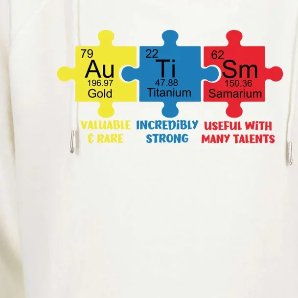 Autism Elets Periodic Table Awareness Asd Gift Womens Funnel Neck Pullover Hood