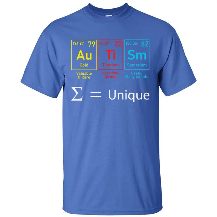 Autism Elets Periodic Table Awareness Asd Gift Tall T-Shirt