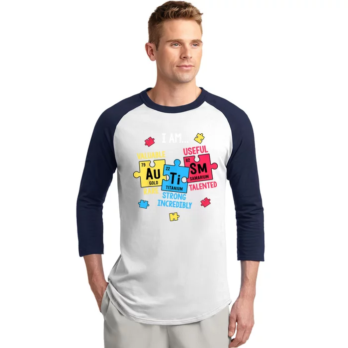 Autism Elets Periodic Table Awareness Asd Great Gift Baseball Sleeve Shirt