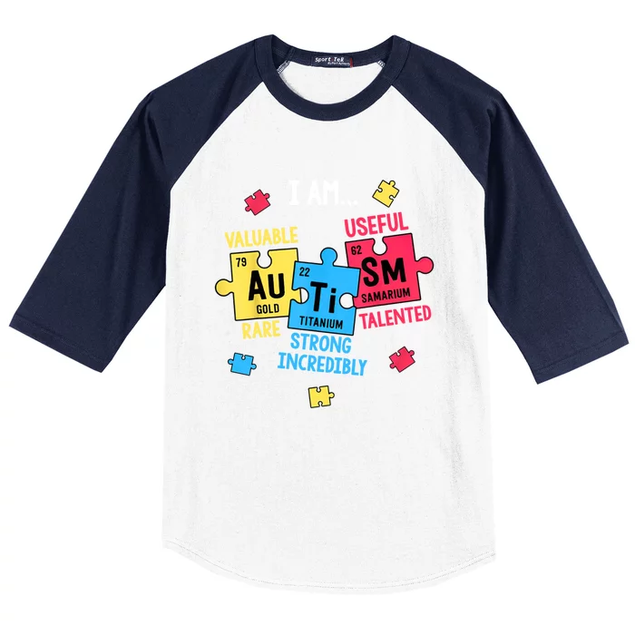 Autism Elets Periodic Table Awareness Asd Great Gift Baseball Sleeve Shirt