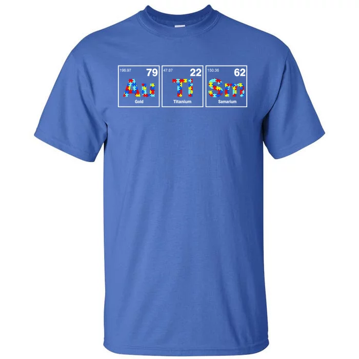 Autism Elets Periodic Table Chemical Awareness Teach Great Gift Tall T-Shirt