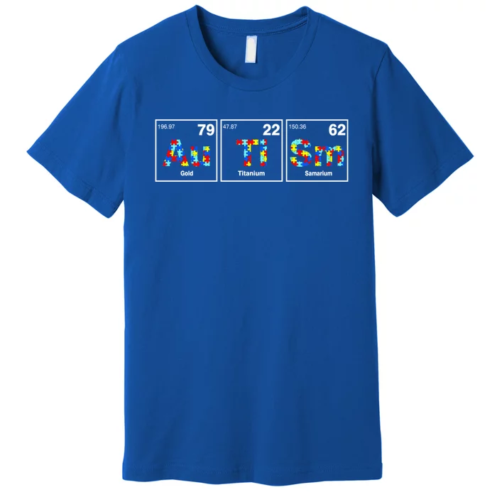 Autism Elets Periodic Table Chemical Awareness Teach Great Gift Premium T-Shirt