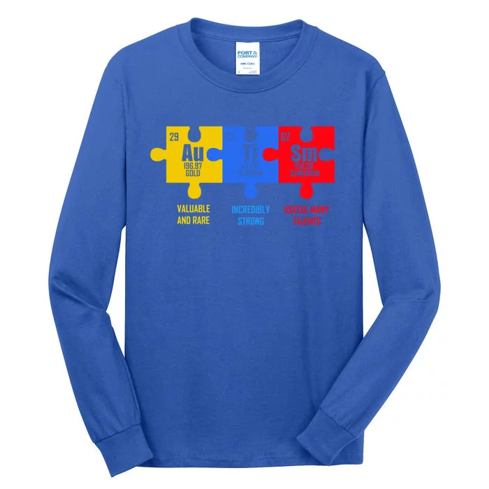 Autism Elets Periodic Table For Chemistry Teacher Gift Tall Long Sleeve T-Shirt