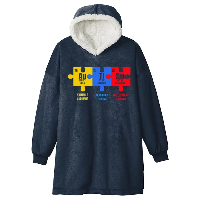 Autism Elets Periodic Table For Chemistry Teacher Gift Hooded Wearable Blanket